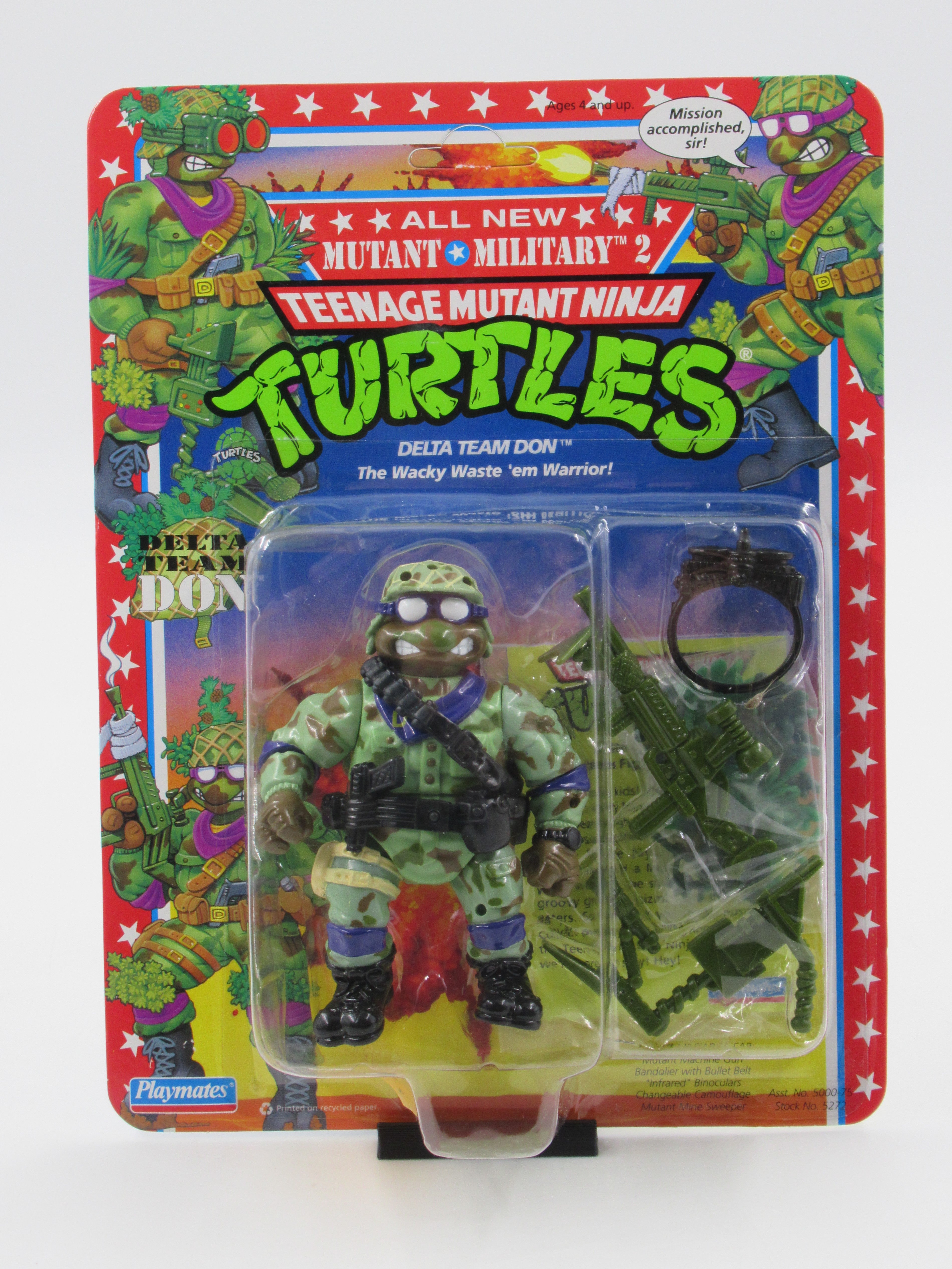 Teenage Mutanta Ninja Turtles Delta Team Don Mutant Military II 4.5" Figure TMNTs - Playmates (1992)